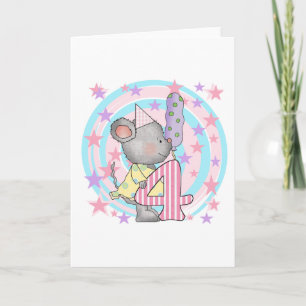 Mouse 4th birthday T-shirts and Gifts Card