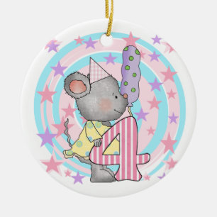 Mouse 4th birthday T-shirts and Gifts Ceramic Ornament