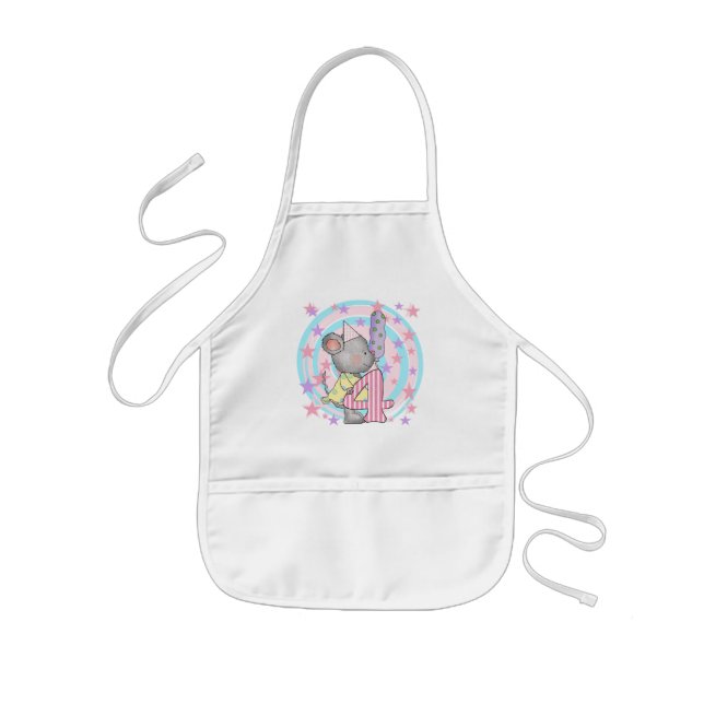 Mouse 4th birthday T-shirts and Gifts Kids' Apron (Front)