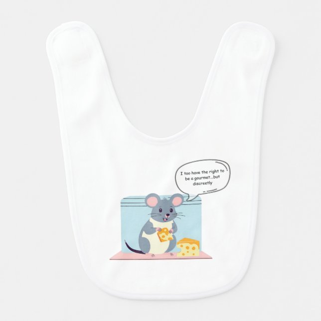 mouse a piece of cheese mouse that eats baby bib (Front)