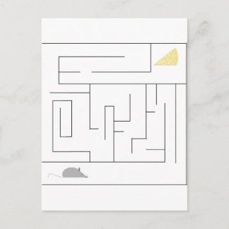 Mouse and Cheese Maze Postcard