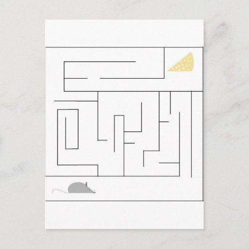 Mouse and Cheese Maze Postcard