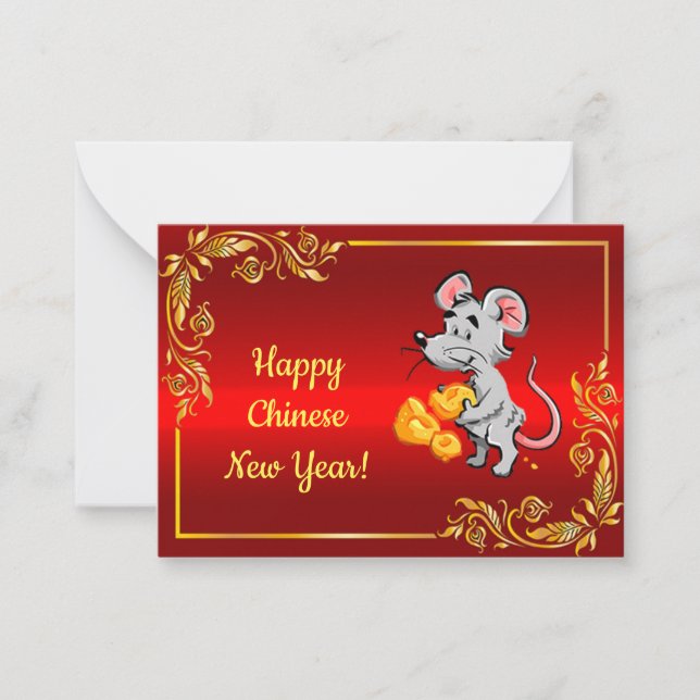 Mouse And Cheese Note Card (Front)