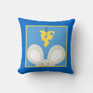 Mouse and Cheese Throw Pillow