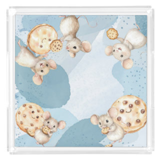 Mouse and Cookie Birthday Party Acrylic Tray