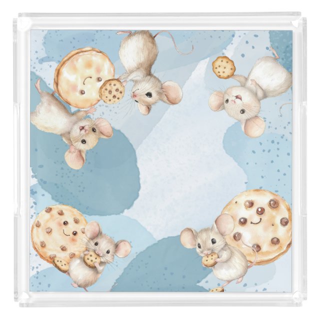 Mouse and Cookie Birthday Party Acrylic Tray (Front)