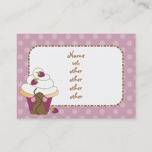 Customizable Mouse and Cupcake Business Card