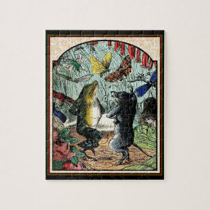 Mouse and Frog Dancing at Butterfly Ball Puzzle