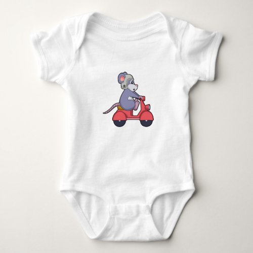 Mouse as Biker with ScooterPNG Baby Bodysuit