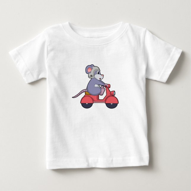 Mouse as Biker with Scooter.PNG Baby T-Shirt (Front)