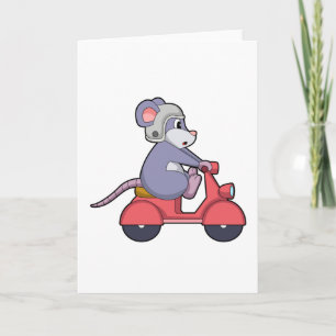 Mouse as Biker with Scooter.PNG Card