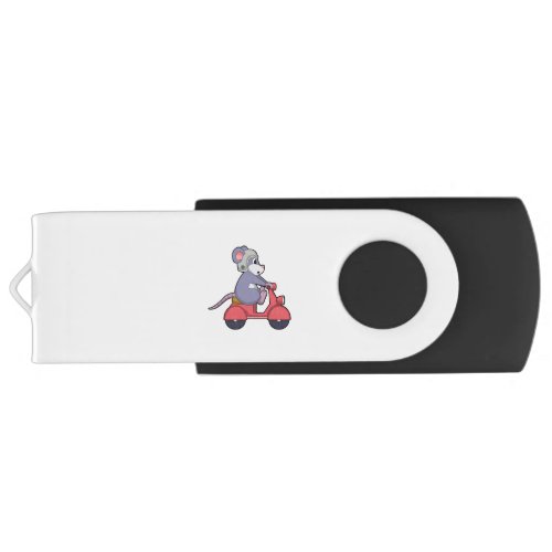 Mouse as Biker with ScooterPNG Flash Drive