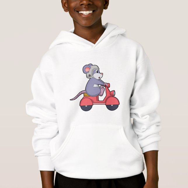 Mouse as Biker with Scooter.PNG Hoodie (Front)