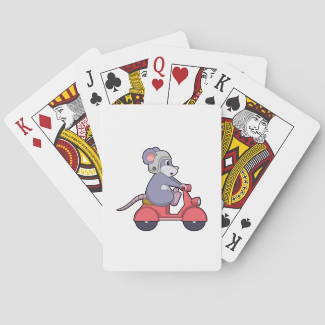 Mouse as Biker with Scooter.PNG Poker Cards (Back)