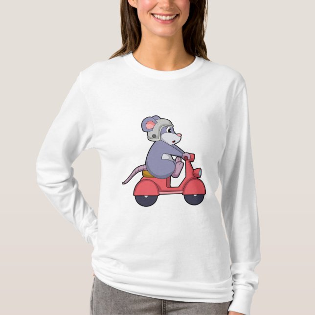 Mouse as Biker with Scooter.PNG T-Shirt (Front)