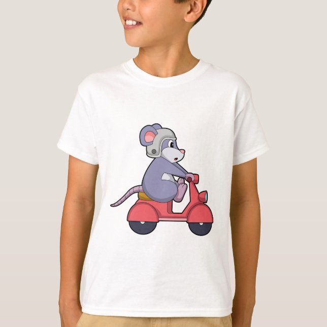Mouse as Biker with Scooter.PNG T-Shirt (Front)