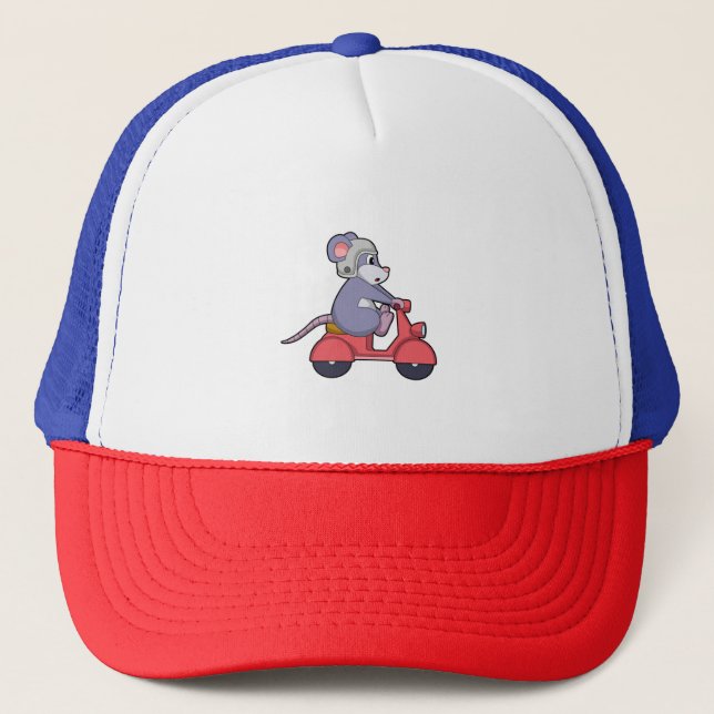 Mouse as Biker with Scooter.PNG Trucker Hat (Front)