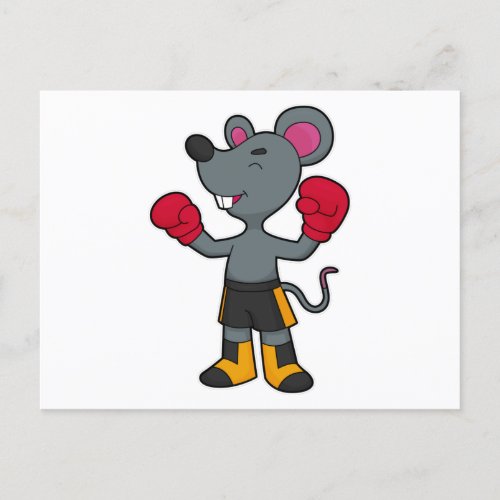 Mouse as Boxer with Boxing gloves Postcard