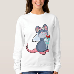 Mouse as Bride with Veil & Gift.PNG Sweatshirt