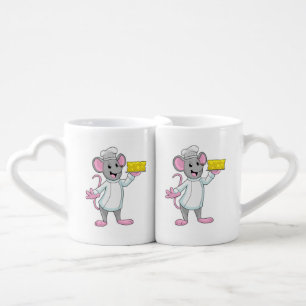 Mouse as Cook with Cheese Coffee Mug Set