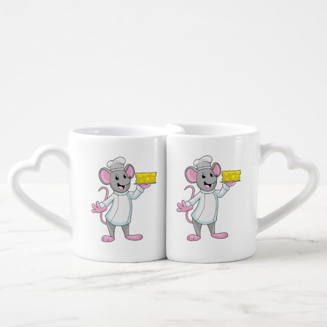 Mouse as Cook with Cheese Coffee Mug Set (Front Nesting)