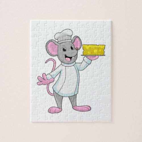 Mouse as Cook with Cheese Jigsaw Puzzle