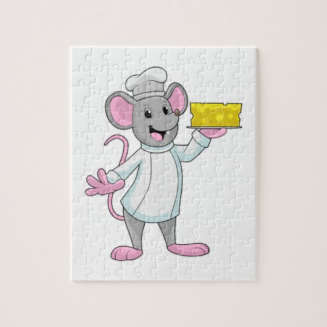 Mouse as Cook with Cheese Jigsaw Puzzle (Vertical)