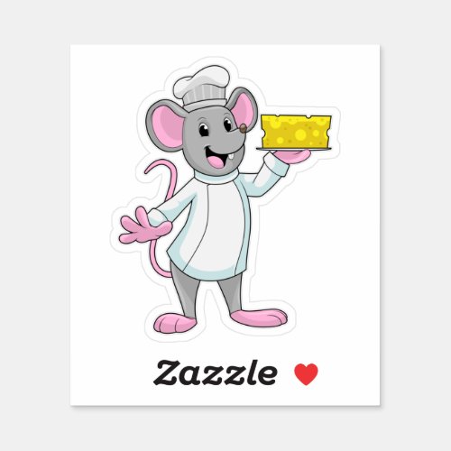 Mouse as Cook with Cheese Sticker