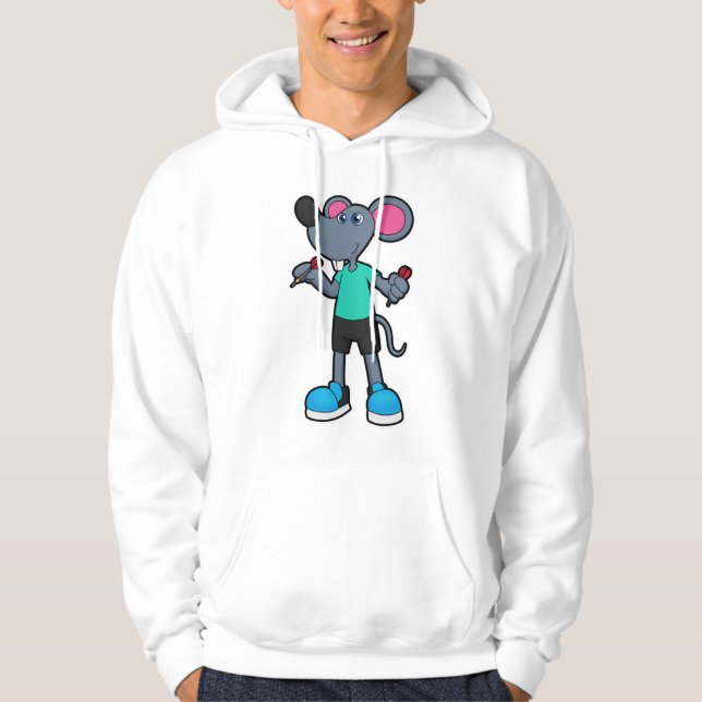 Mouse as Dart player with Darts Hoodie (Front)