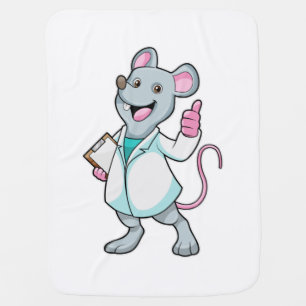 Mouse as Doctor with Doctor's coat Baby Blanket