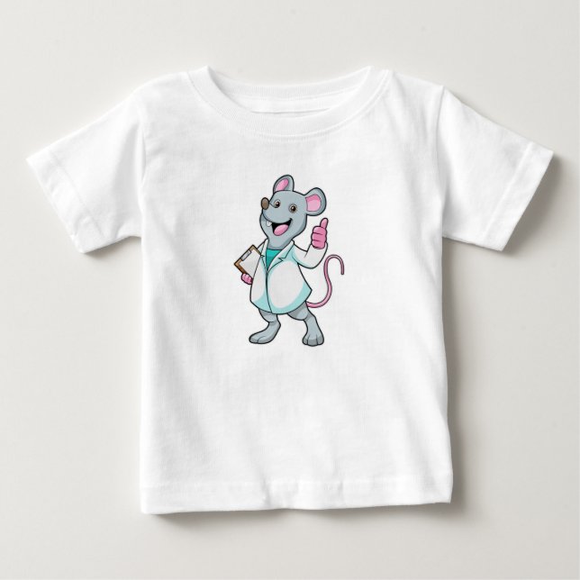 Mouse as Doctor with Doctor's coat Baby T-Shirt (Front)