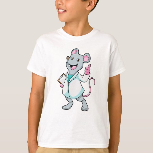Mouse as Doctor with Doctor's coat T-Shirt (Front)
