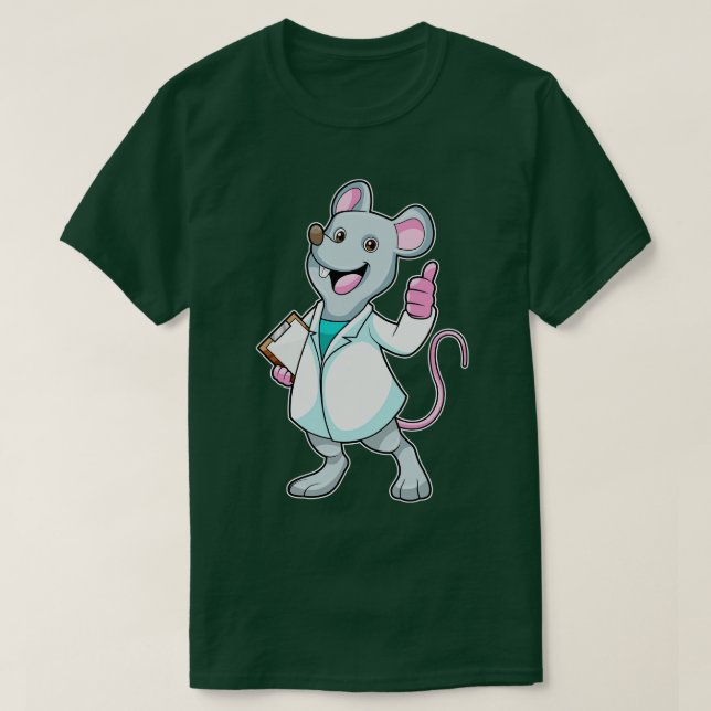 Mouse as Doctor with Doctors coat T-Shirt (Design Front)