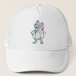 Mouse as Doctor with Doctor's coat Trucker Hat