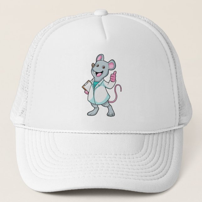 Mouse as Doctor with Doctor's coat Trucker Hat (Front)