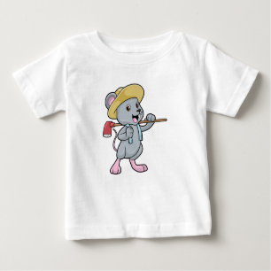 Mouse as Farmer with Ax & Hat Baby T-Shirt