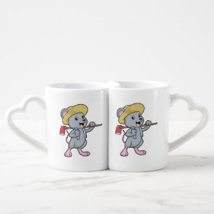 Mouse as Farmer with Ax & Hat Coffee Mug Set