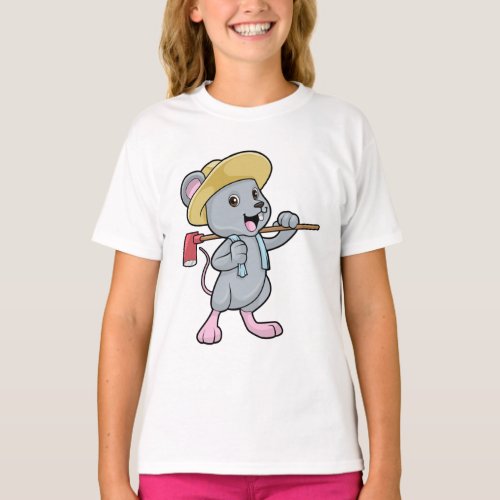 Mouse as Farmer with Ax  Hat T_Shirt