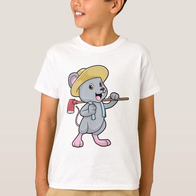 Mouse as Farmer with Ax & Hat T-Shirt (Front)