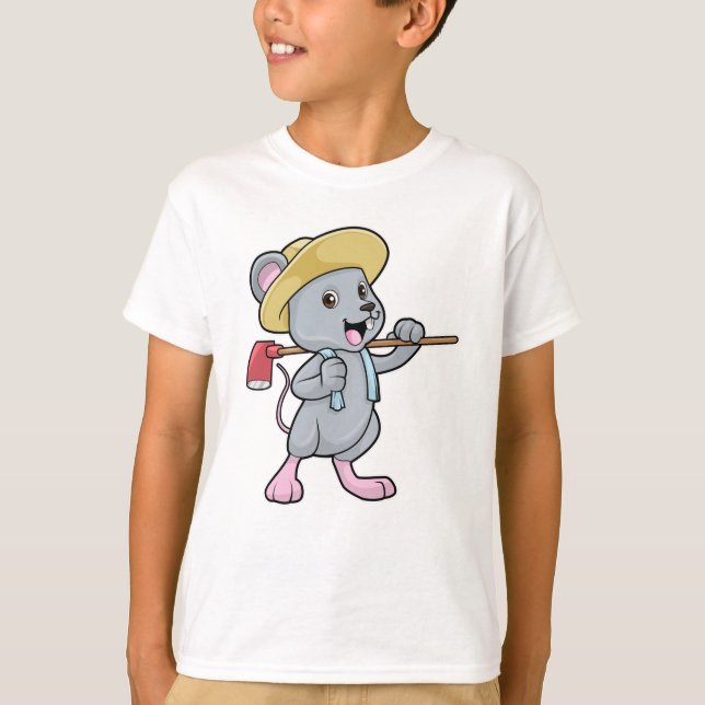Mouse as Farmer with Ax & Hat T-Shirt (Front)