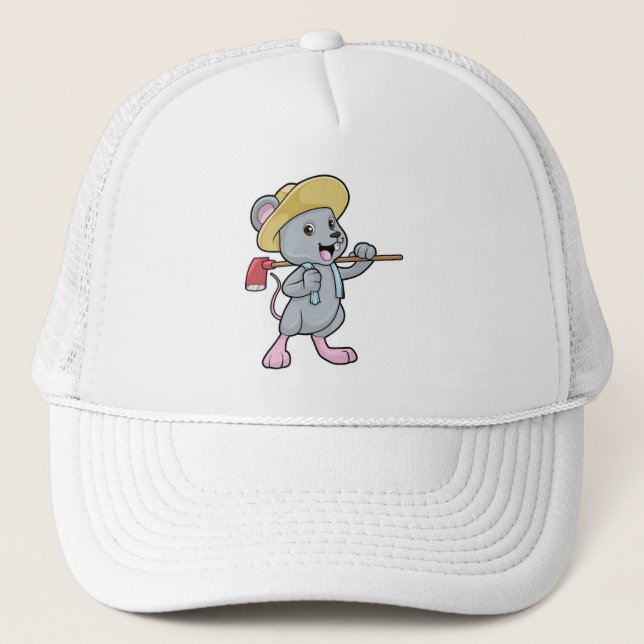 Mouse as Farmer with Axe & Hat (Front)