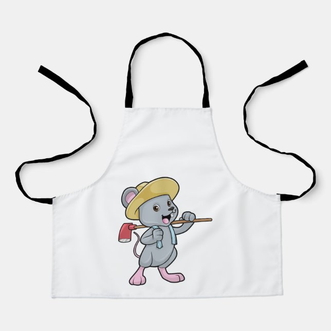 Mouse as Farmer with Axe & Hat Apron (Front)