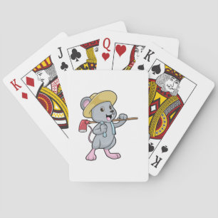Mouse as Farmer with Axe & Hat Poker Cards