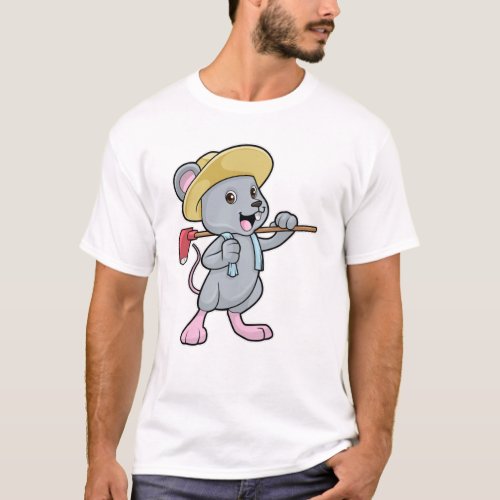 Mouse as Farmer with Axe  Hat T_Shirt
