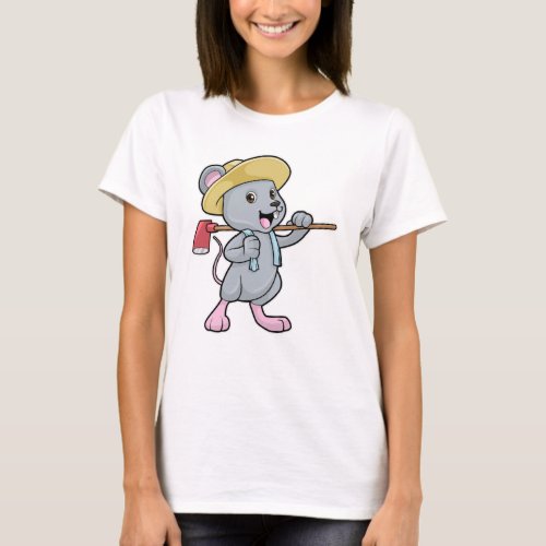 Mouse as Farmer with Axe  Hat T_Shirt