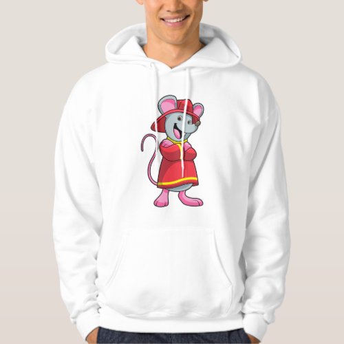 Mouse as Firefighter with Helmet Hoodie