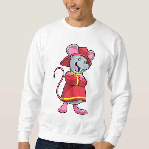 Mouse as Firefighter with Helmet Sweatshirt