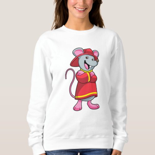 Mouse as Firefighter with Helmet Sweatshirt