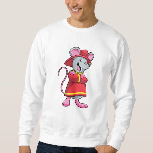 Mouse as Firefighter with Helmet Sweatshirt