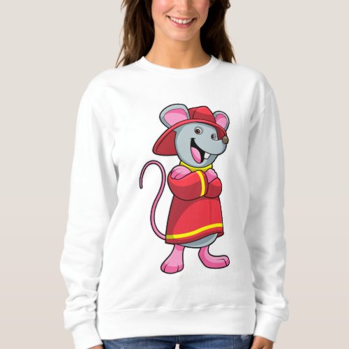 Mouse as Firefighter with Helmet Sweatshirt